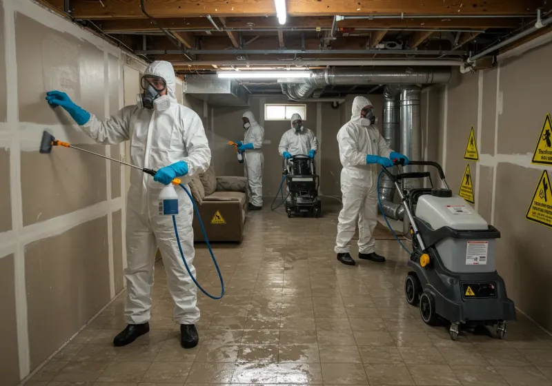 Basement Moisture Removal and Structural Drying process in Mason, NH